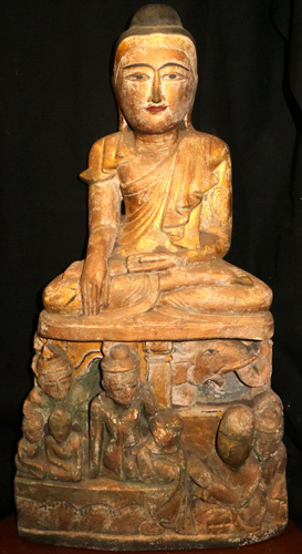 Mandalay Buddha on carved base Mandalay Buddha on carved base