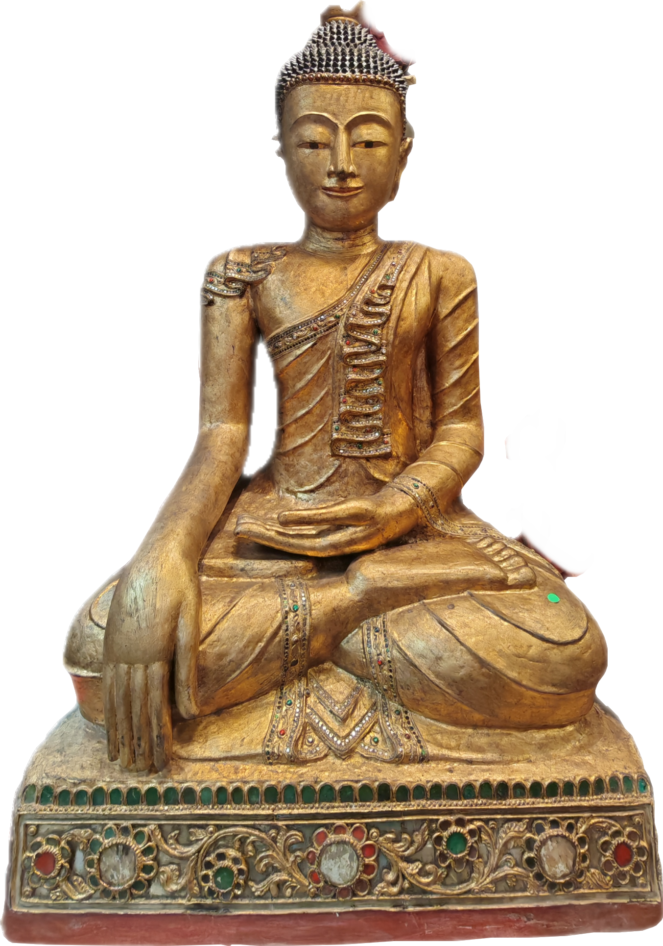 Giant Burmese Buddha with flame