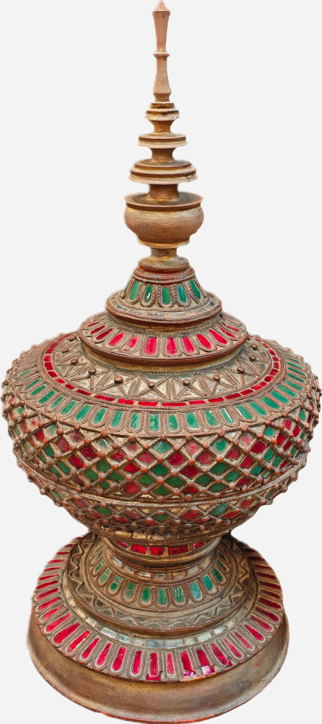 Huge colored hsun hok, offering vessel